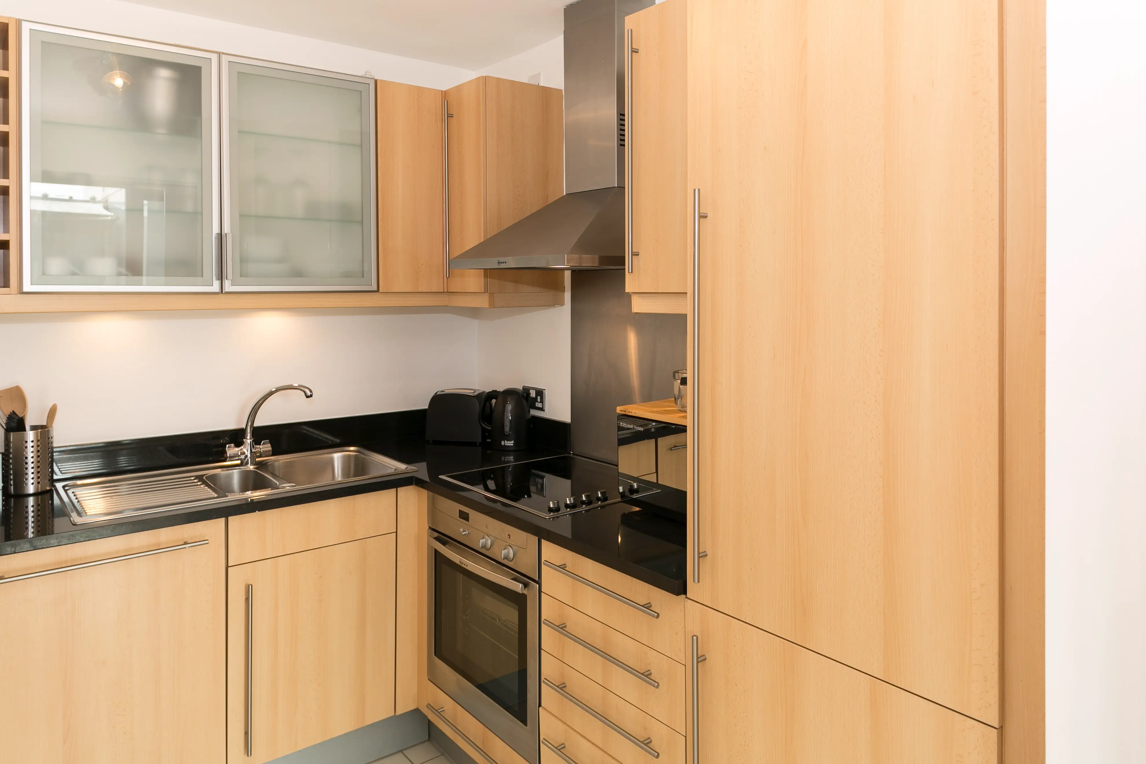 Modern kitchen with integrated appliances