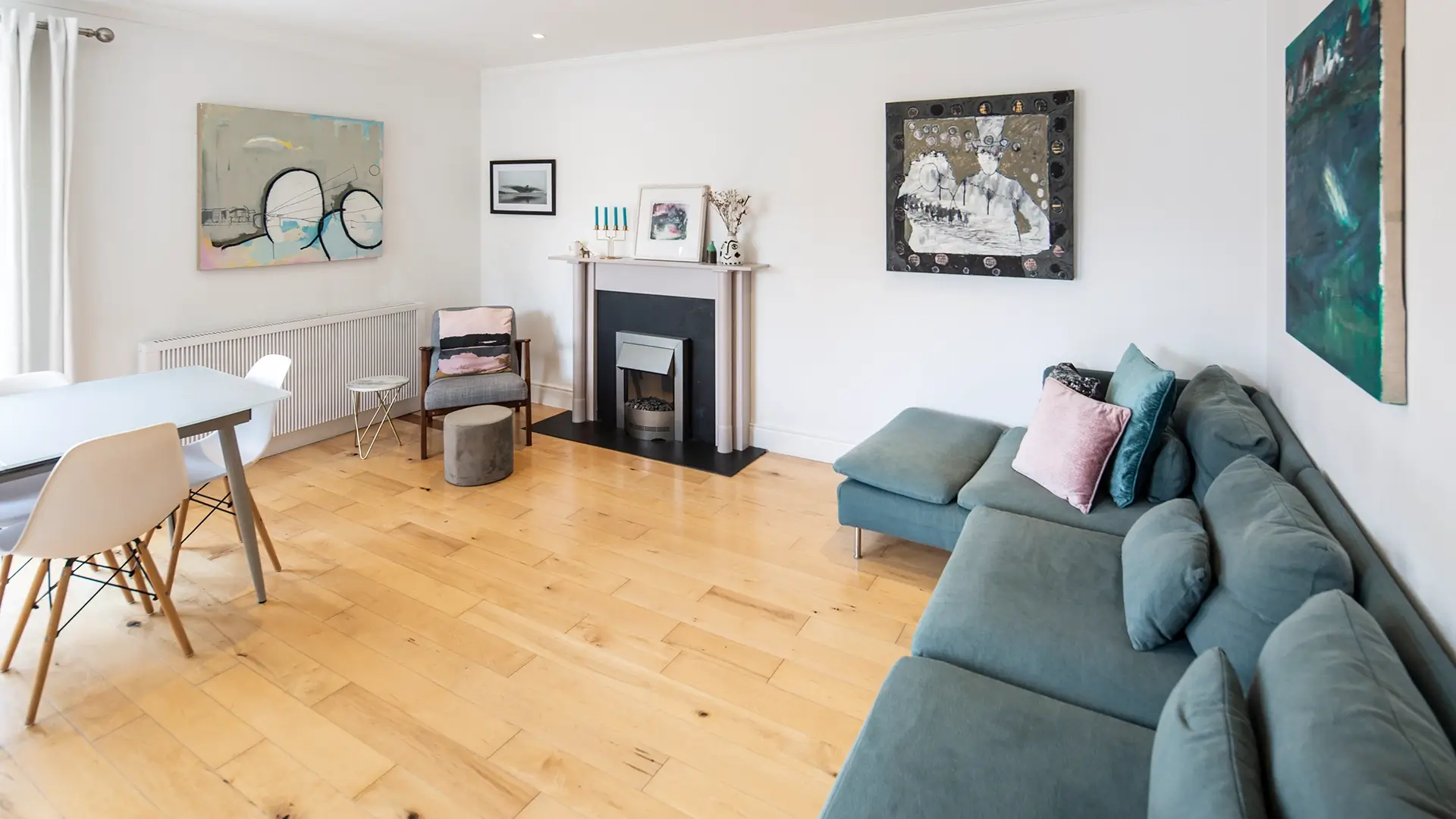 Contemporary living room with open layout
