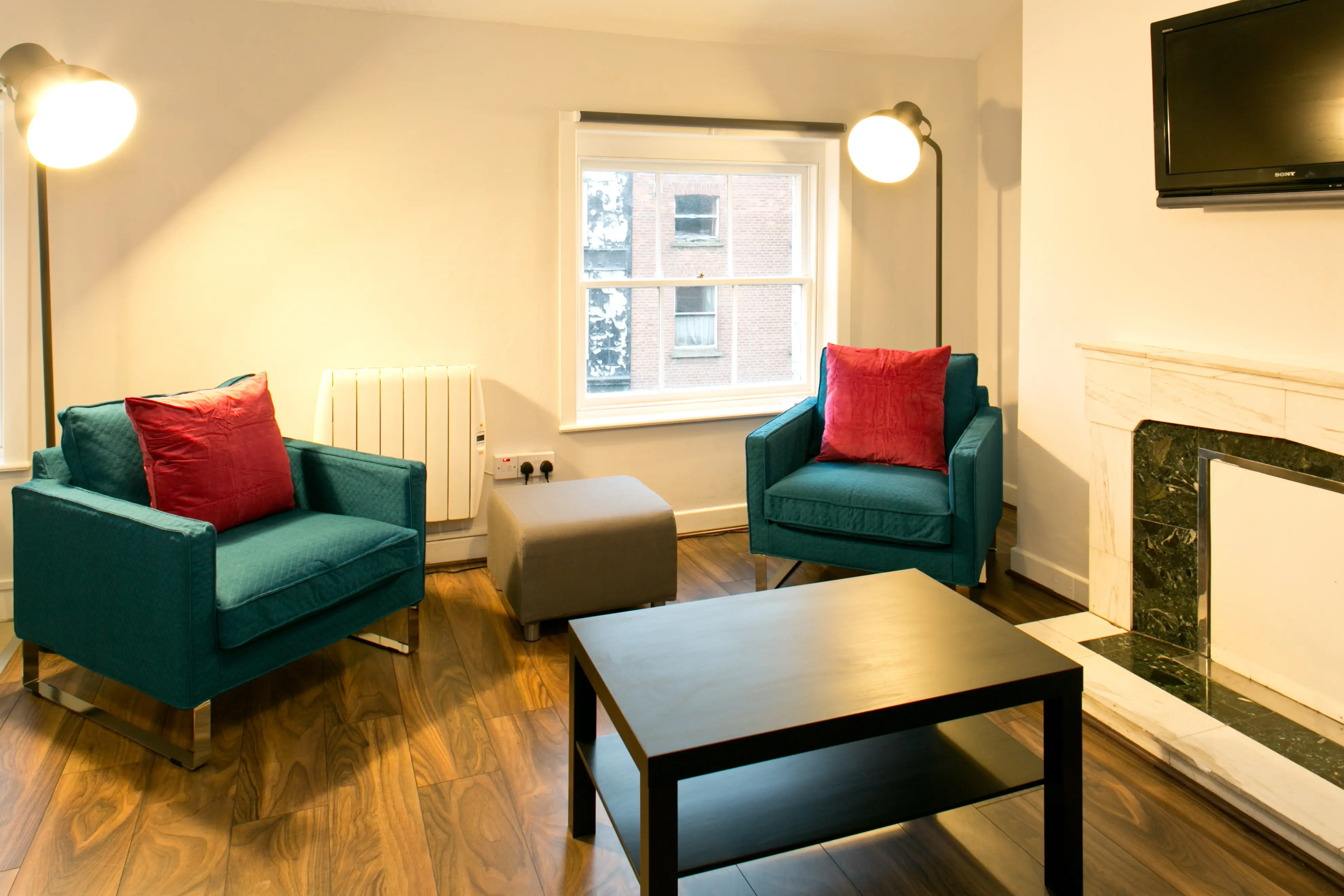 Living room in 1x bed city centre apartment